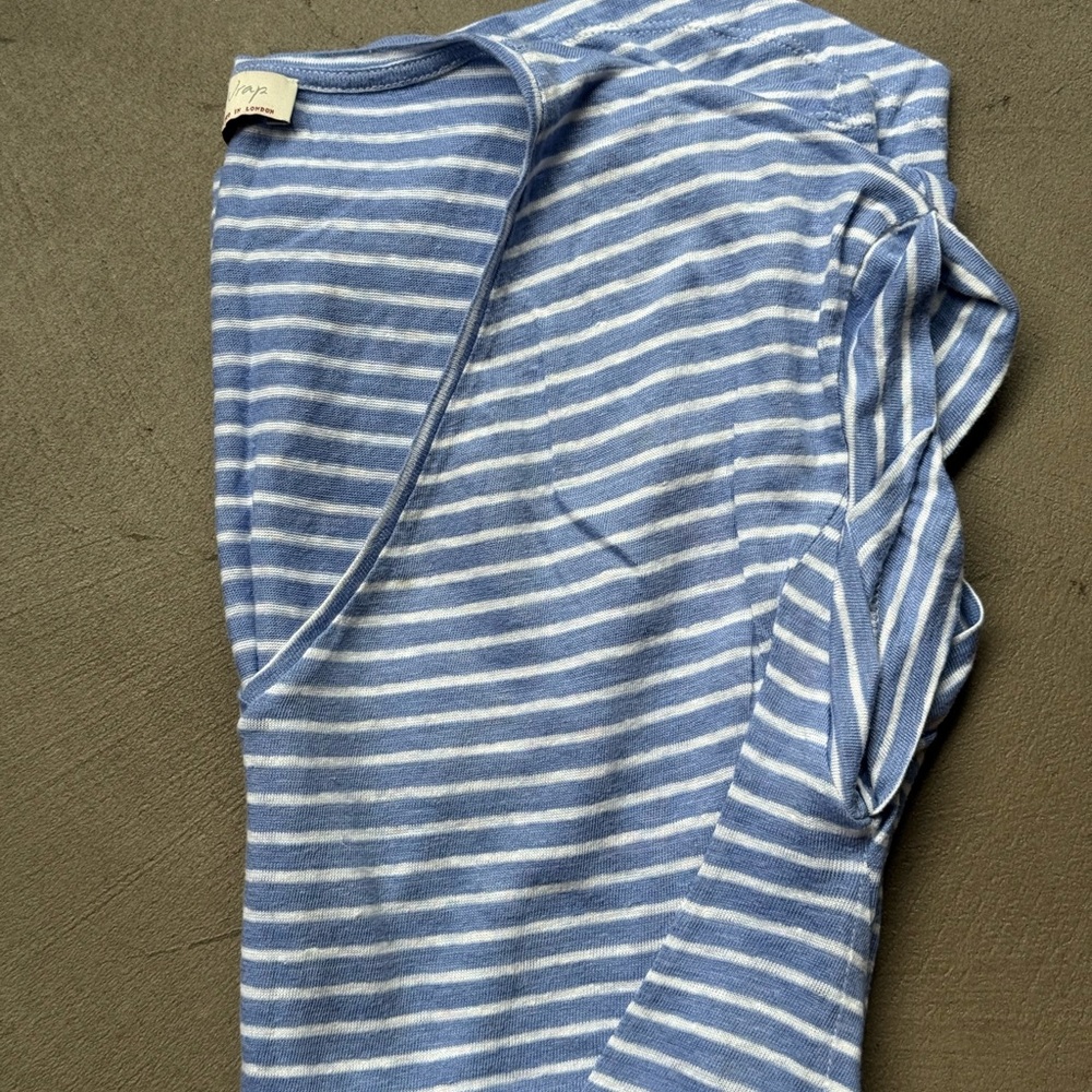 Wrap London Blue & White Striped Dress